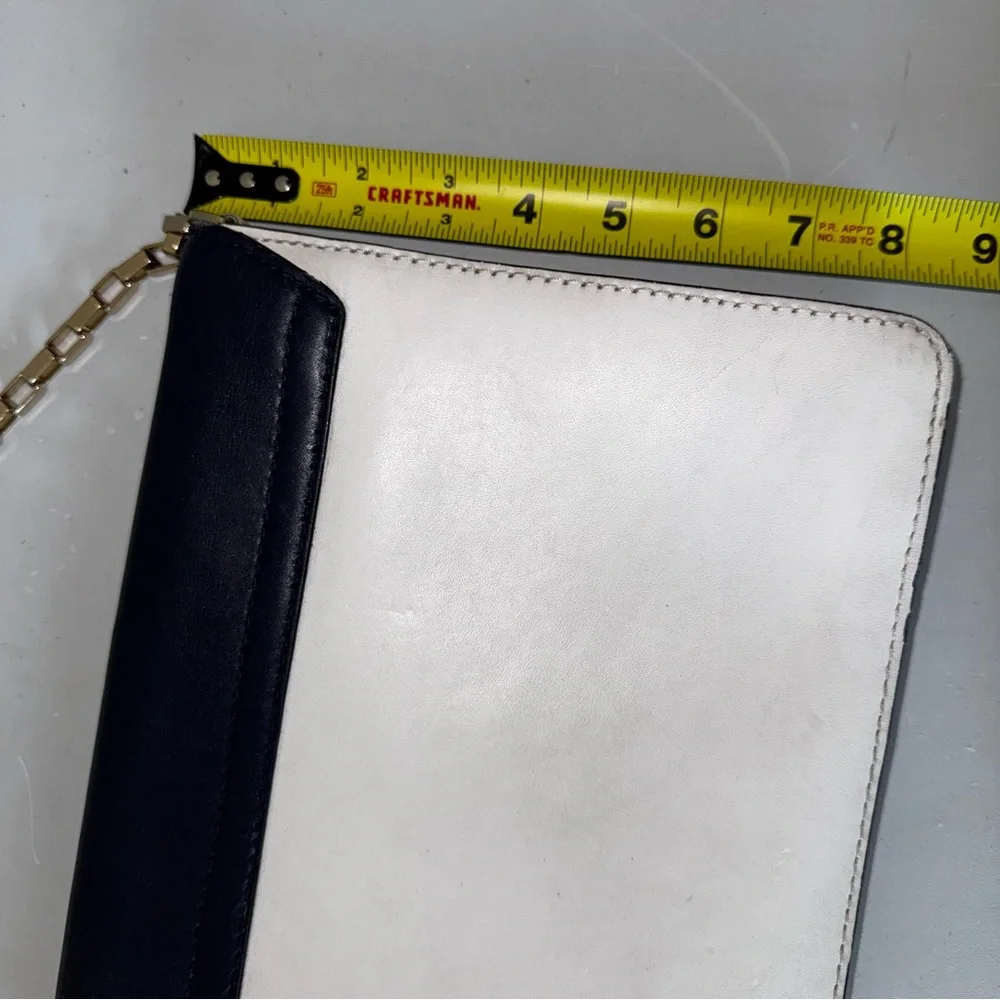 Kate Spade Post Street Madison Clutch Navy White Striped Nautical‎ Gold Chain